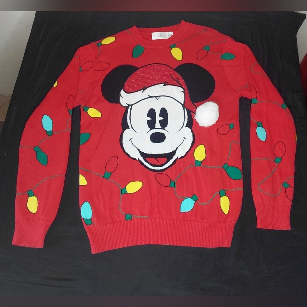 Disney Red Mickey Mouse Holiday Sweater No Sz